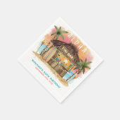 ティキビーチバートロピカルシー誕生日 スタンダードカクテルナプキン (角)