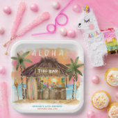 ティキビーチバートロピカルシー誕生日 ペーパープレート (パーティー)