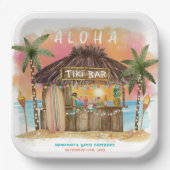ティキビーチバートロピカルシー誕生日 ペーパープレート (正面)