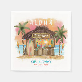 ティキビーチバー |トロピカルサンセットサーフ&シー スタンダードカクテルナプキン