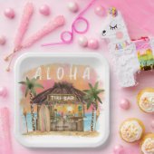 ティキビーチバー トロピカルサーフ&シー ペーパープレート (パーティー)