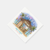 ティキビーチバー |トロピカルムーンシー&サーフ スタンダードカクテルナプキン (角)