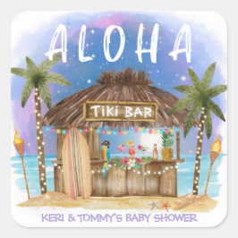 ティキビーチバー トロピカル サーフ＆シー ベイビーシャワー スクエアシール