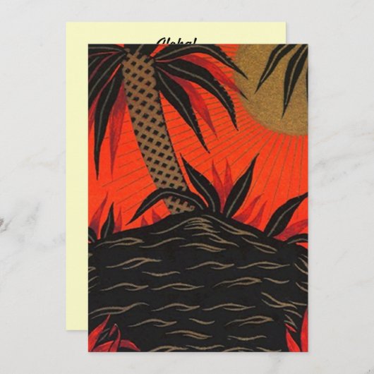 ティキポリネシアトロピカルナイツルアウ(ハワイ式宴会)招待状 招待状 (正面/裏面)