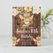 ティキマスクパーティー，アロハ，ルアウ（ハワイ式宴会）誕生日，熱帯地方 招待状 (スタンド正面)