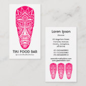 ティキマスク – ネオン赤(白) 名刺 (正面/裏面)