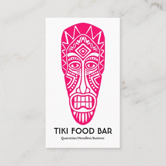 ティキマスク – ネオン赤(白) 名刺 (正面)