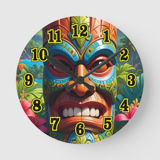 ティキマスク ラウンド壁時計 (正面)