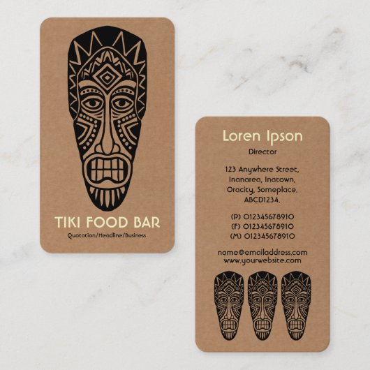 ティキマスク – 段ボール 名刺 (正面/裏面)