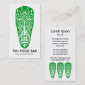 ティキマスク – 白に草の緑 名刺 (正面/裏面)