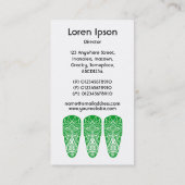 ティキマスク – 白に草の緑 名刺 (裏面)