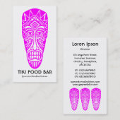 ティキマスク – 白のマゼンタ 名刺 (正面/裏面)