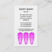 ティキマスク – 白のマゼンタ 名刺 (裏面)