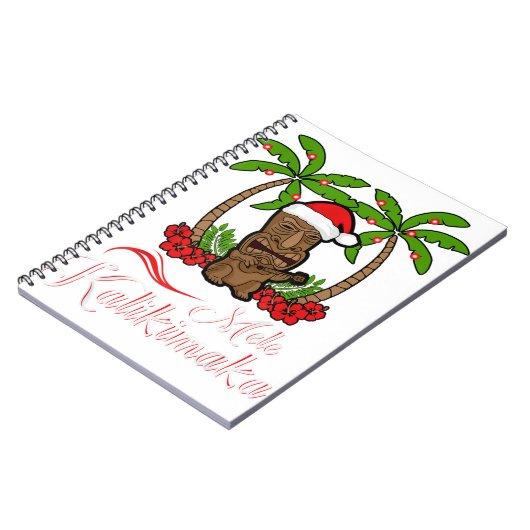 ティキメレカリキマカメリークリスマスハワイのウクレル ノートブック (左側)