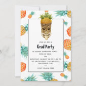 ティキルアウ(ハワイ式宴会)サマーパイナップルビーチ卒業パーティー 招待状 (正面)