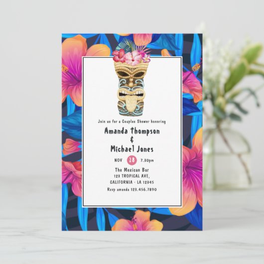 ティキルアウ(ハワイ式宴会)サマービーチカップルシャワー 招待状 (スタンド正面)