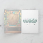 ティキルアウ（ハワイ式宴会）ハワイアントロピカルアイランドビーチ誕生日 カード (内部)