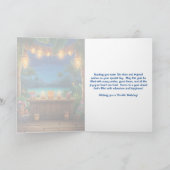 ティキルアウ（ハワイ式宴会）ハワイアントロピカルアイランドビーチ誕生日 カード (内部)