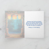 ティキルアウ（ハワイ式宴会）ハワイアントロピカルアイランドビーチ誕生日 カード (内部)