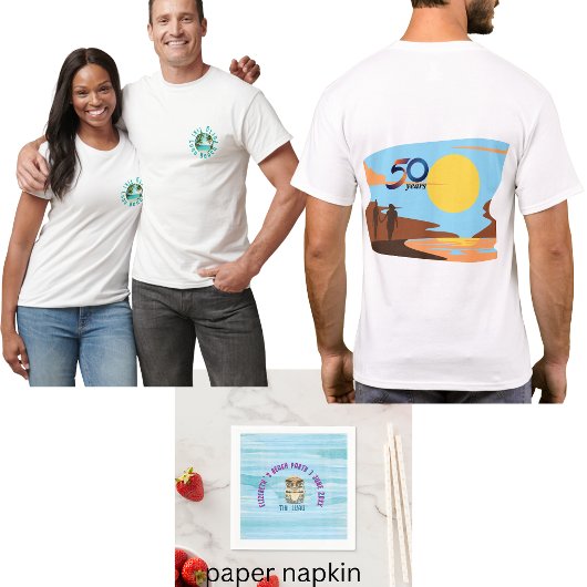 ティキルアウ（ハワイ式宴会）熱帯ビーチパーティーTシャツ Tシャツ