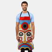 ティキ伝統的マスク エプロン (着用した状態)