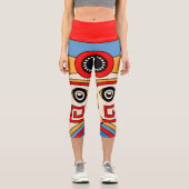 ティキ伝統的マスク カプリレギンス (正面)