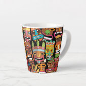 ティキ模様 カフェラテマグ (右アングル)