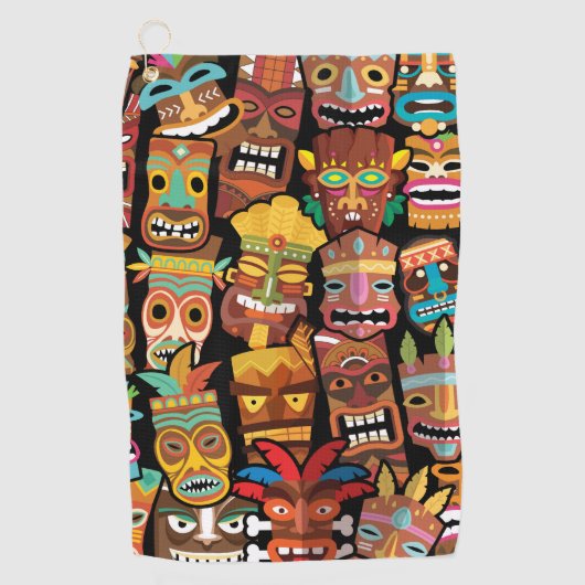 ティキ模様 ゴルフタオル (正面)