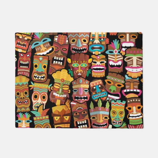 ティキ模様 ドアマット (正面)