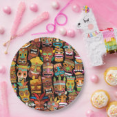 ティキ模様 ペーパープレート (パーティー)