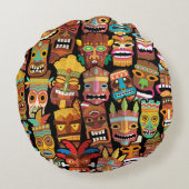 ティキ模様 ラウンドクッション (裏面)