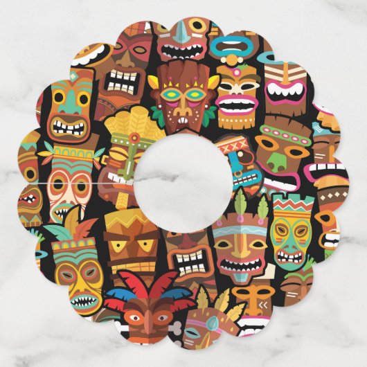 ティキ模様 ワイングラスタグ (正面)