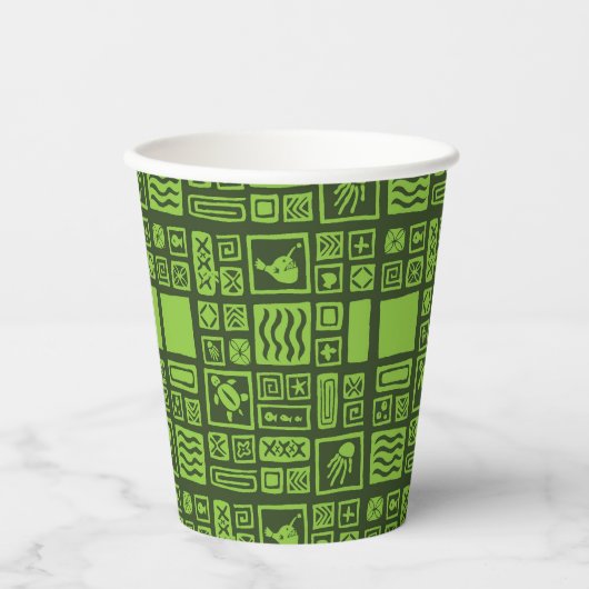 ティキ模様 紙コップ (正面)