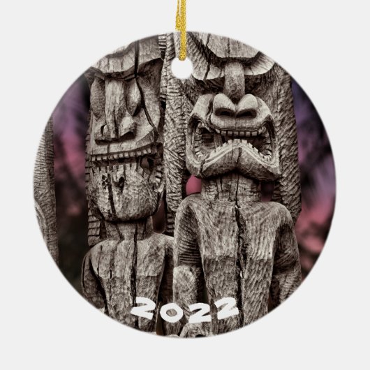 ティキ部族会議、両面、 セラミックオーナメント (裏面)