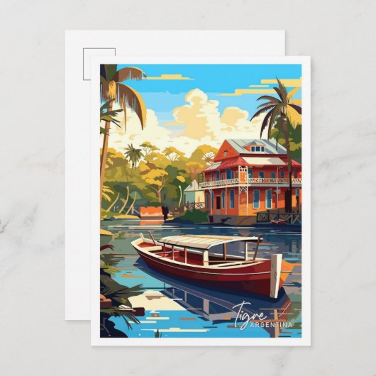 ティグアルゼンチントラベルヴィンテージイラストレーション ポストカード (正面/裏面)