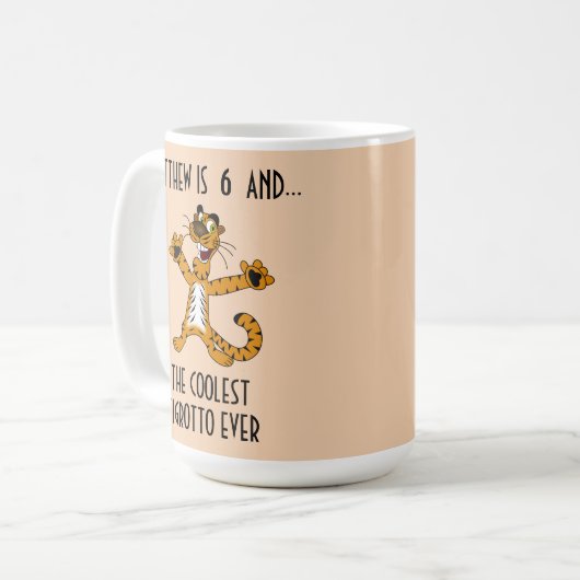 ティグクールロットエバーホワイトオレンジ誕生日ボーイ コーヒーマグカップ (正面左)