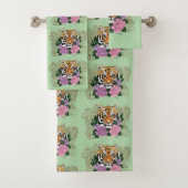 ティゲレヘンナピンクパープルフラワーズ バスタオルセット (インサイチュ)