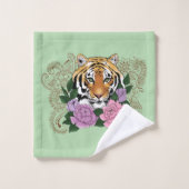 ティゲレヘンナピンクパープルフラワーズ バスタオルセット (ウォッシュタオル)