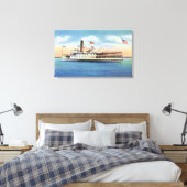 ティコンデロガ離れ汽船の港バーリントン キャンバスプリント (インサイチュ (寝室))