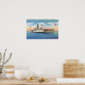 ティコンデロガ離れ汽船の港バーリントン ポスター (キッチン)