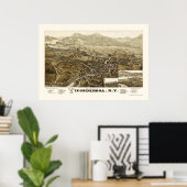 ティコンデロガ， NYパノラママップ – 1884 ポスター (ホームオフィス)