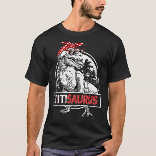 ティサウルスレックス恐竜ティティサウルス母の日F Tシャツ (正面)