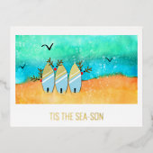 ティザシーソンビーチクリスマスとルドルフ 箔シーズンポストカード (正面)