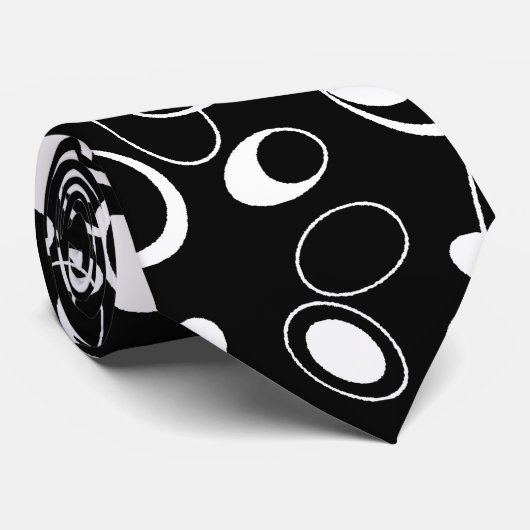 ティジザゴレトロサークル白黒 ネクタイ (ロール)