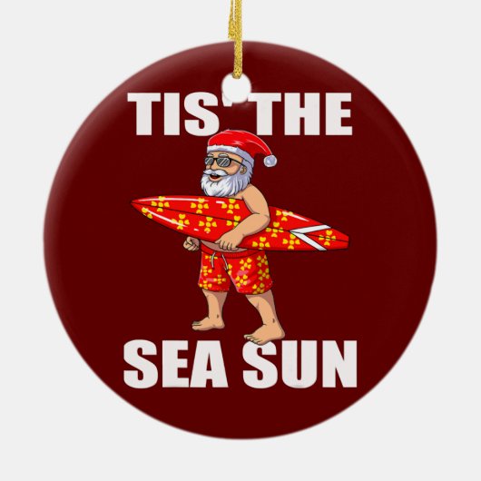 ティスザシーサンサンサンタビーチサンタサーフィン セラミックオーナメント (裏面)