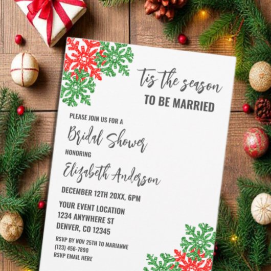 ティスザシーズンクリスマスブライダルシャワー 招待状