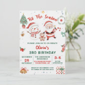 ティスザシーズンクリスマスホリデイ雪だるま誕生日 招待状 (スタンド正面)