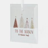 ティスザシーズンクリスマスホリデーツリーズ名前をカスタムする ガラスオーナメント (正面左)