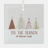 ティスザシーズンクリスマスホリデーツリーズ名前をカスタムする ガラスオーナメント (正面)