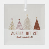ティスザシーズンクリスマスホリデーツリーズ名前をカスタムする ガラスオーナメント (裏面)